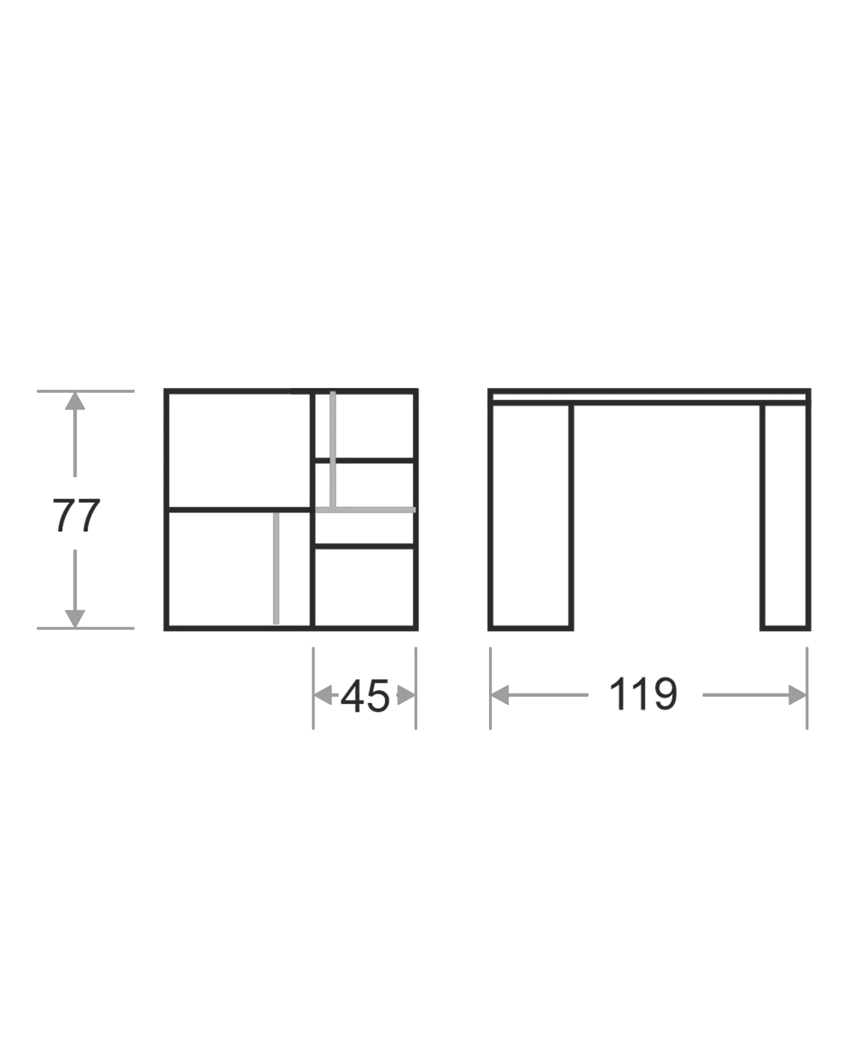שולחן מחשב עם כוורת דו-צדדית - דגם שחר