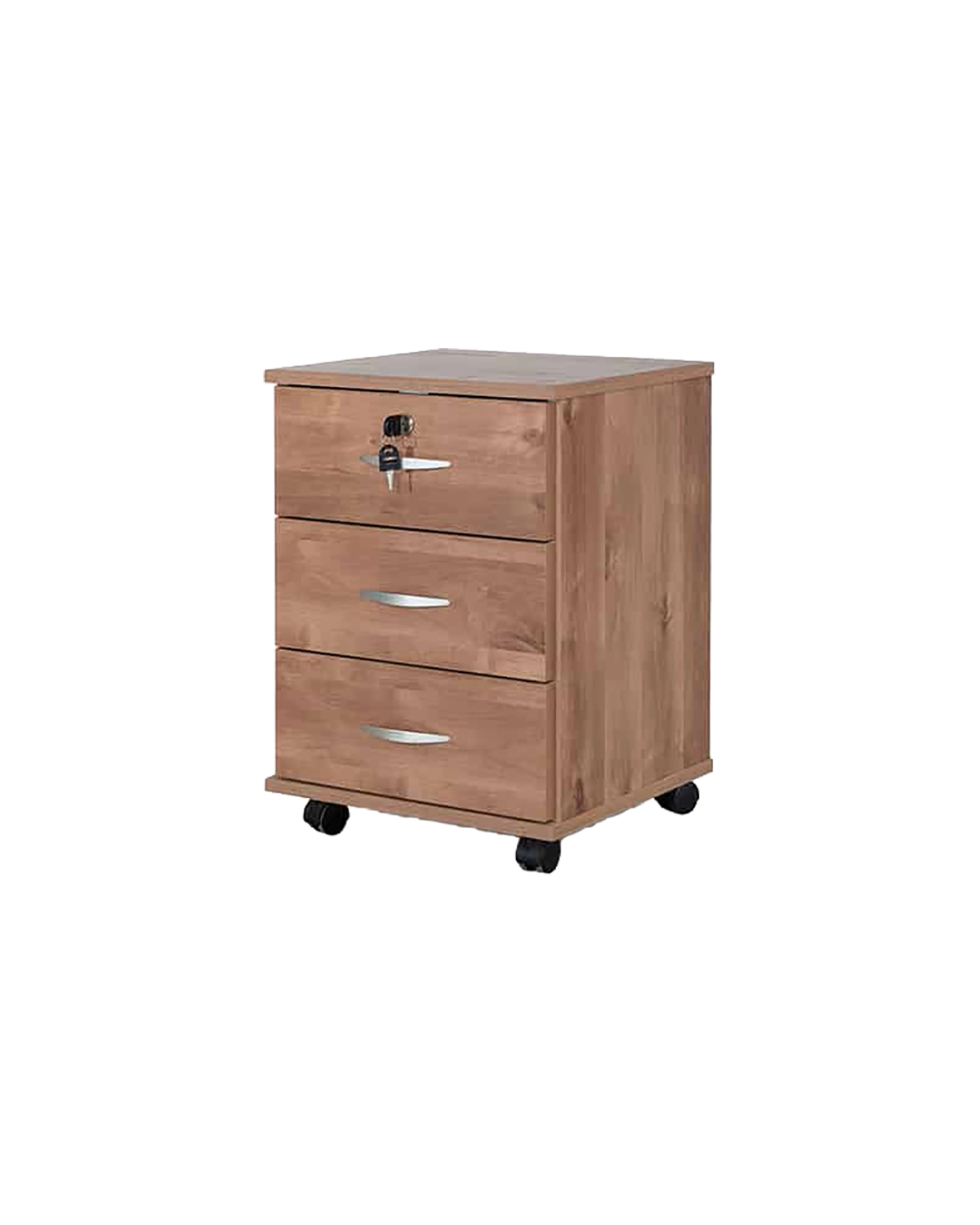 שידה 3 מגירות עם גלגלים בצבע שיטה - דגם נועם