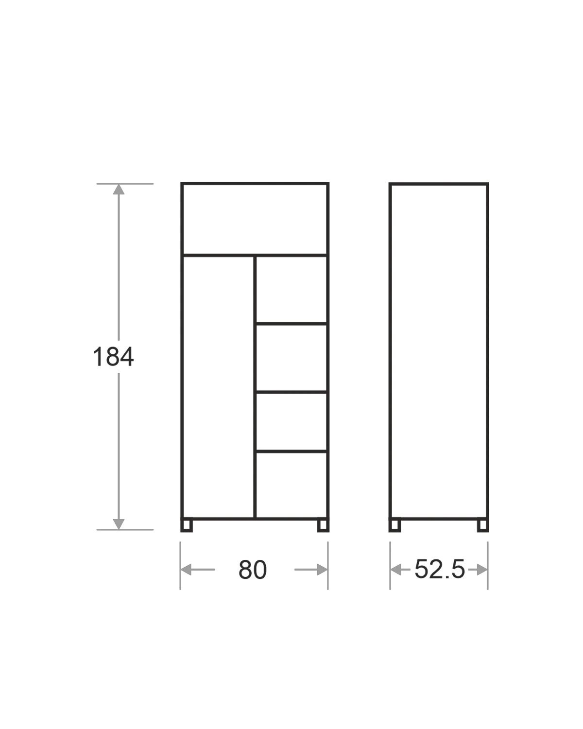 ארון בגדים 2 דלתות  -דגם דרור
