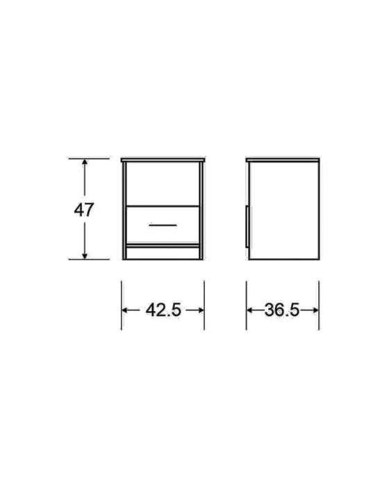 שידת לילה מגירה תחתונה וחלל אחסון פתח רחב צבע לבן - דגם אלה