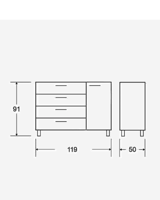 שידה שליו צבע לבן