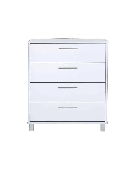 שידה 4 מגירות צבע לבן - דגם לירון