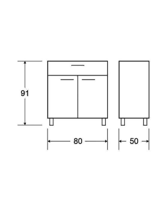 שידה 2 דלתות ומגירה צבע לבן - דגם איתמר