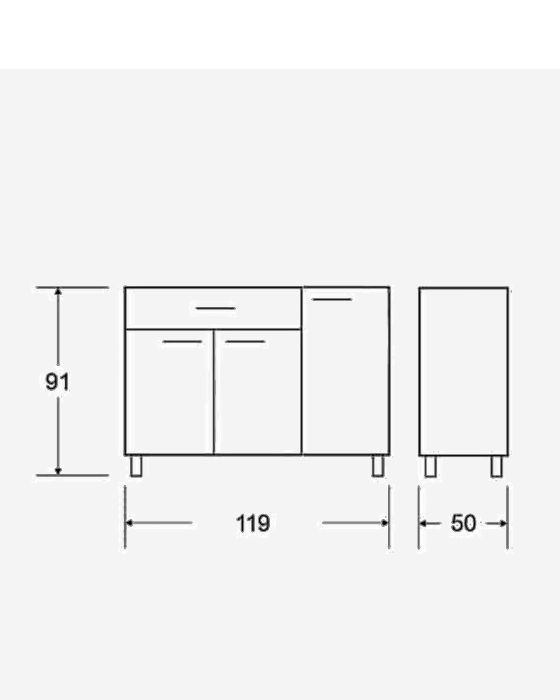 שידה עלמה צבע לבן