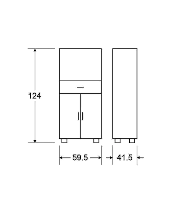 ארונית מיקרוגל קטנה צבע לבן - דגם אור