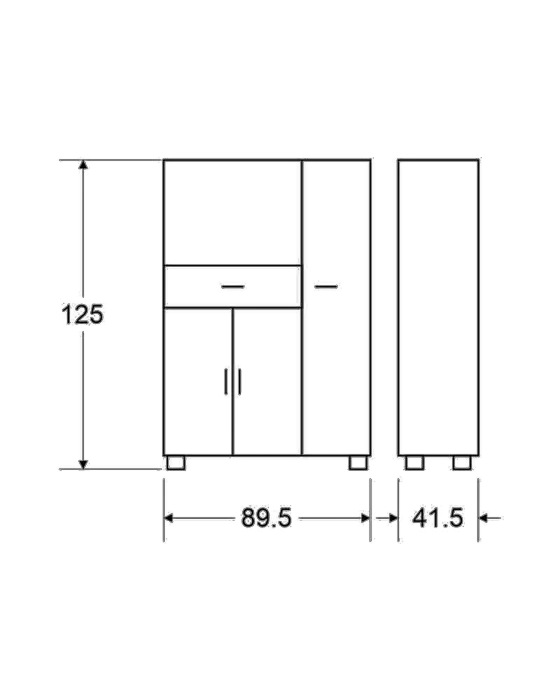 ארונית מיקרוגל צבע לבן - דגם גבע