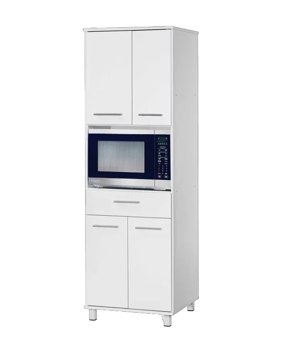 ארון מיקרוגל 4 דלתות ומגירה נשלפת צבע לבן - דגם כליל