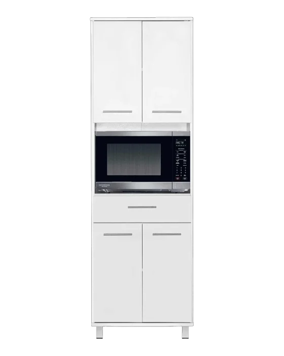 ארון מיקרוגל 4 דלתות ומגירה נשלפת צבע לבן - דגם כליל