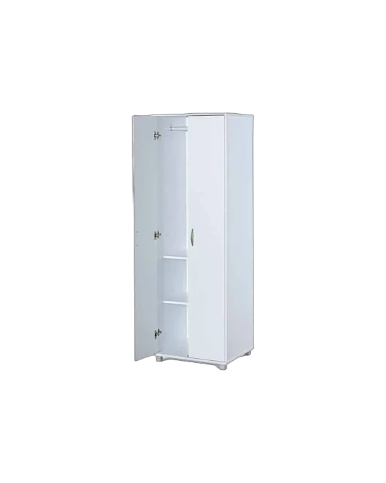 ארון צר 2 דלתות ארון עליון צבע לבן - דגם יהב