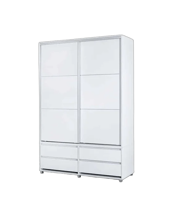 ארון 2 דלתות הזזה צבע לבן- דגם קורן