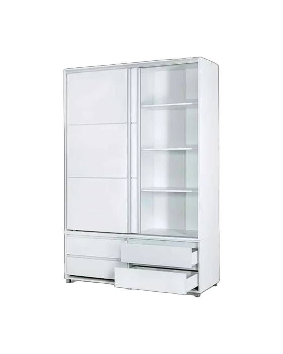 ארון 2 דלתות הזזה צבע לבן- דגם קורן