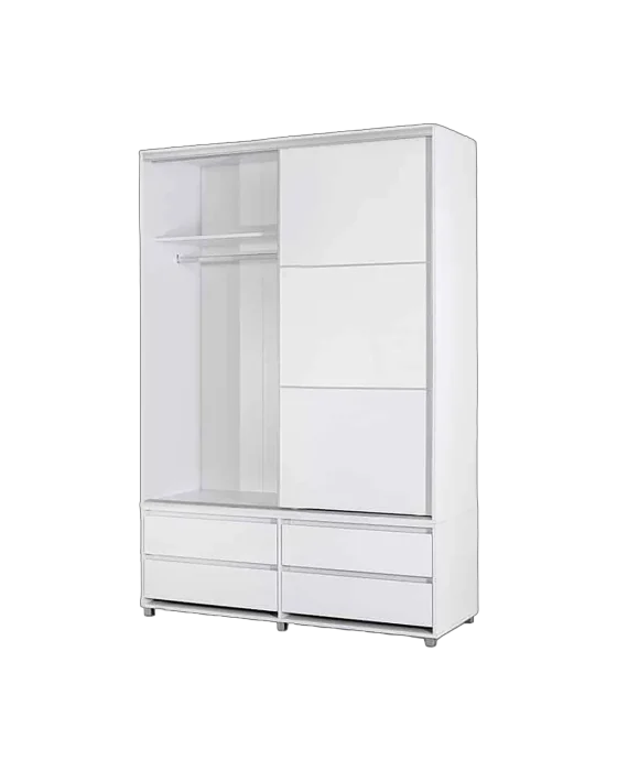 ארון 2 דלתות הזזה צבע לבן- דגם קורן