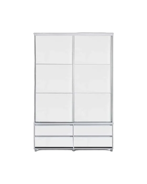 ארון 2 דלתות הזזה צבע לבן- דגם קורן