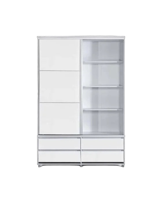 ארון 2 דלתות הזזה צבע לבן- דגם קורן