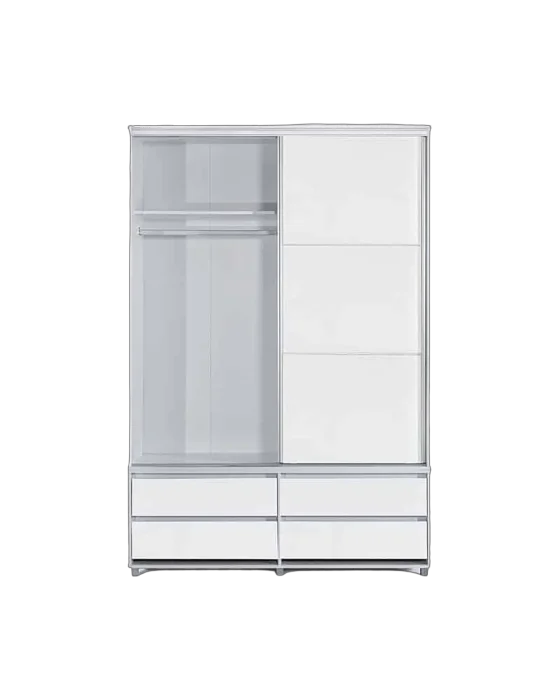 ארון 2 דלתות הזזה צבע לבן- דגם קורן