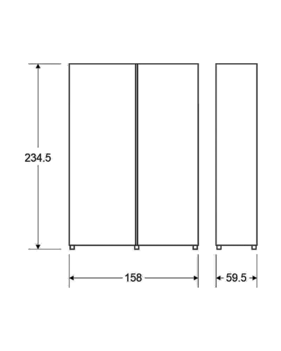 ארון 2 דלתות הזזה צבע לבן - דגם דניאל