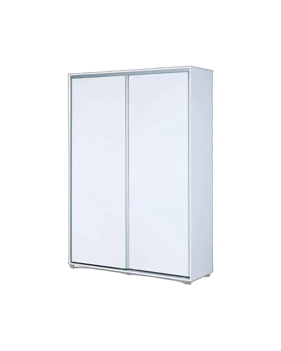 ארון 2 דלתות הזזה צבע לבן - דגם דניאל