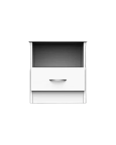 שידת לילה מגירה תחתונה וחלל אחסון פתח רחב - דגם אלה